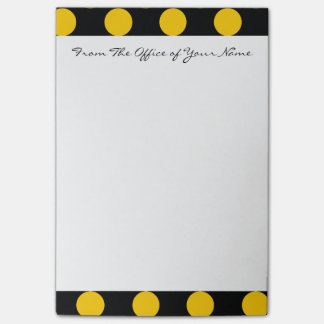 Post-it® Monogramme noir Jaune Chic Polka Motif