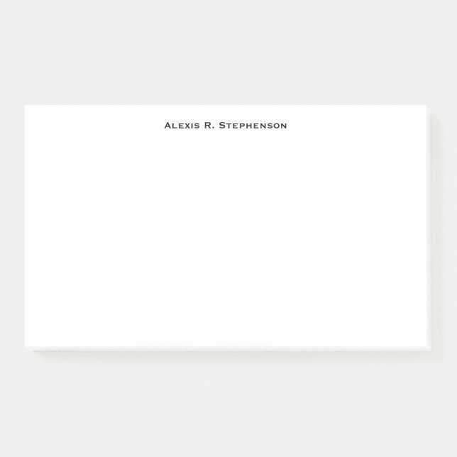 Post-it® Monogramme noir ou nom (Devant)