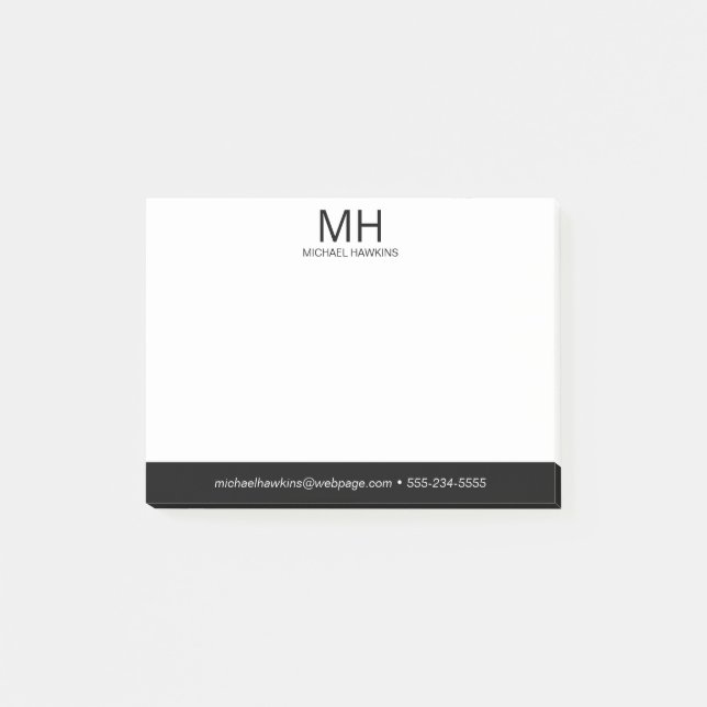 Post-it® Monogrammé Noir pour Hommes (Devant)