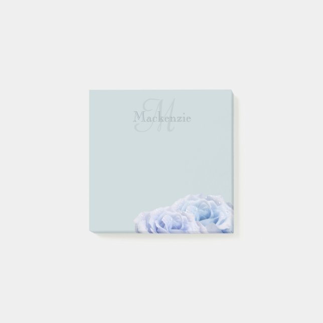Post-it® Monogramme Nom personnalisé Pastel Lilac Roses Dus (Devant)