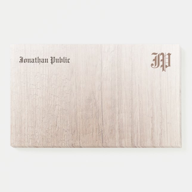 Post-it® Monogramme nostalgique Modèle sur mesure en bois (Devant)