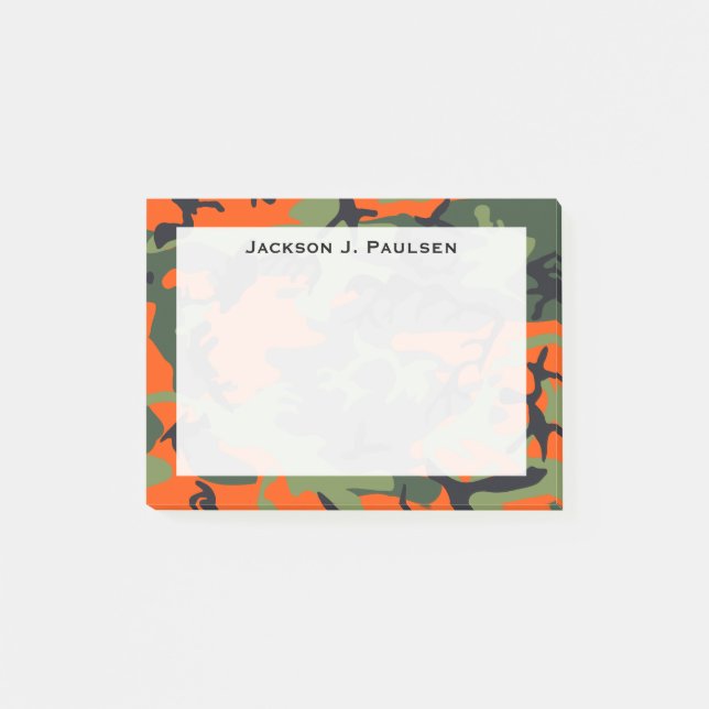 Post-it® Monogramme orange, vert, camouflage noir (Devant)