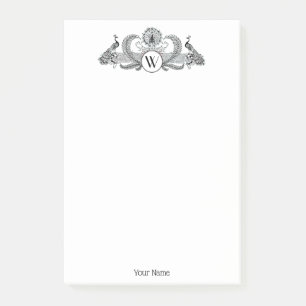Post-it® Monogramme Paons Vintage