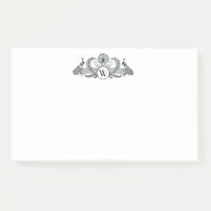 Post-it® Monogramme Paons Vintage