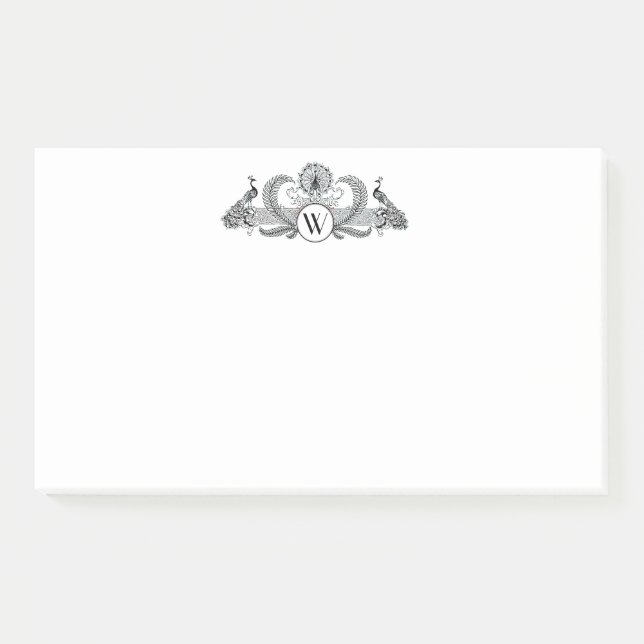 Post-it® Monogramme Paons Vintage (Devant)
