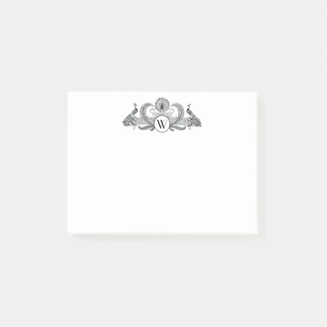 Post-it® Monogramme Paons Vintage (Devant)