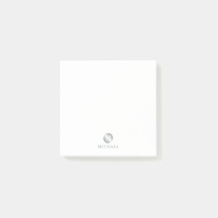 Post-it® Monogramme personnalisé de luxe blanc et argent