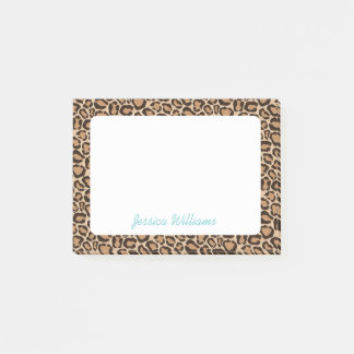 Post-it® Monogramme personnalisé Empreinte de léopard