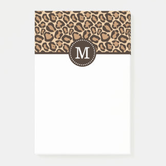 Post-it® Monogramme personnalisé Empreinte de léopard et Br