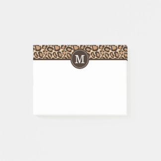 Post-it® Monogramme personnalisé Empreinte de léopard et Br
