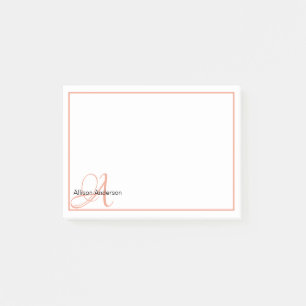 Post-it® Monogramme personnalisé et nom 