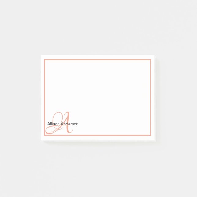 Post-it® Monogramme personnalisé et nom  (Devant)