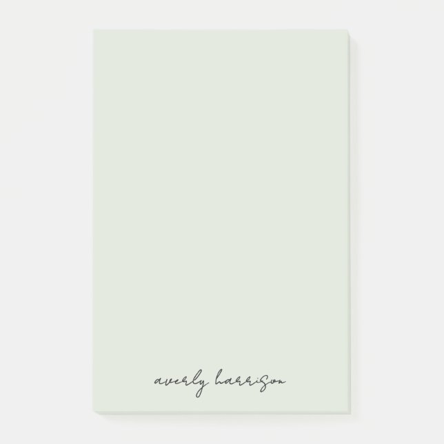 Post-it® Monogramme personnalisé vert sauge clair Chic Mini (Devant)