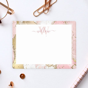 Post-it® Monogramme Pink Marble Gold Foil Graphisme