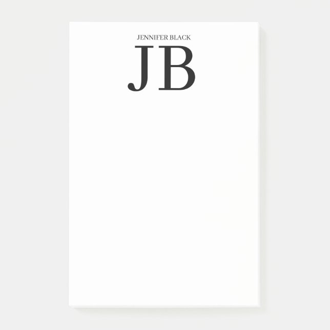 Post-it® Monogramme Professionnel Noir Blanc (Devant)