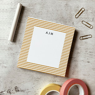 Post-it® Monogramme Rayures Dorées Classique