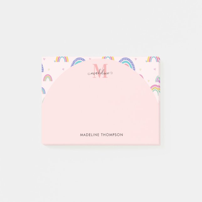 Post-it® Monogramme rose arc-en-ciel (Devant)