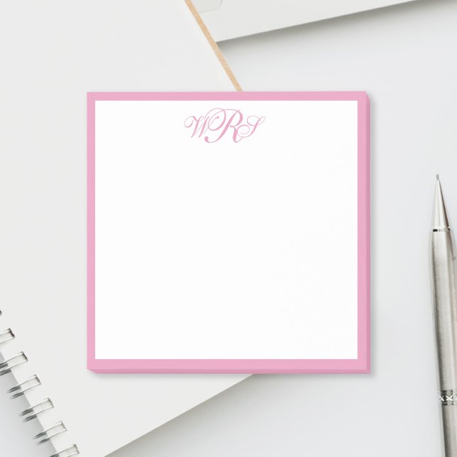 Post-it® Monogramme Rose Classique (Créateur téléchargé)