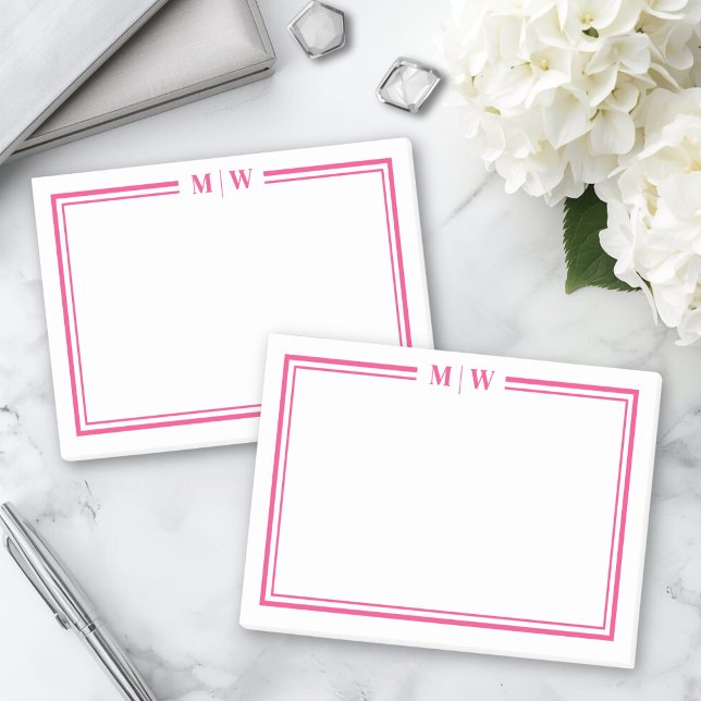 Post-it® Monogramme Rose Foncé (Hot Pink Monogram Post-it Notes)