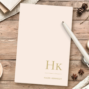 Post-it® Monogramme rose pâle Simple moderne féminin Minima