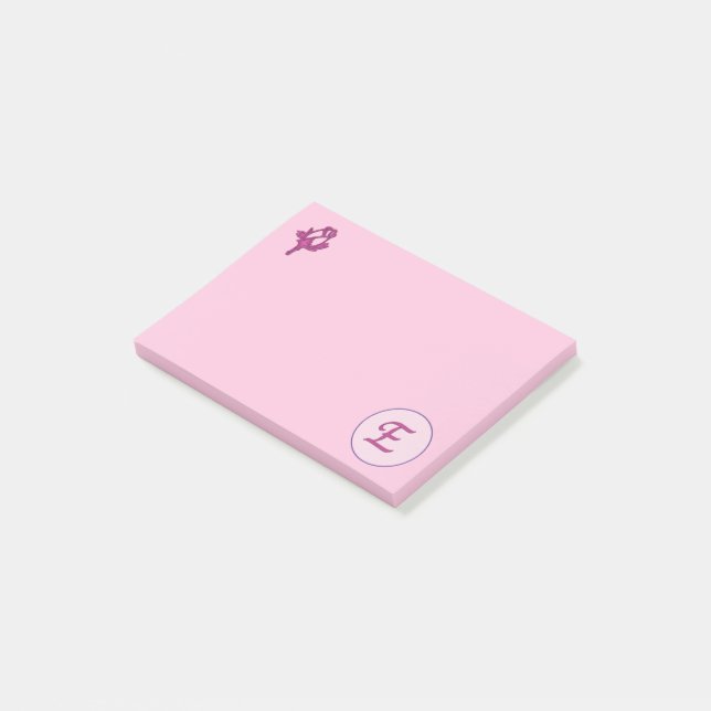 Post-it® Monogramme Rose rose E (Incliné)