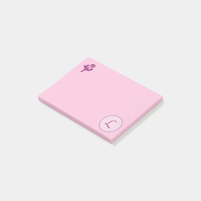 Post-it® Monogramme Rose rose L (Incliné)