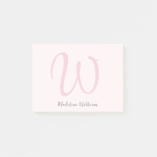 Post-it® Monogramme rose rose rose moderne minimaliste fémi