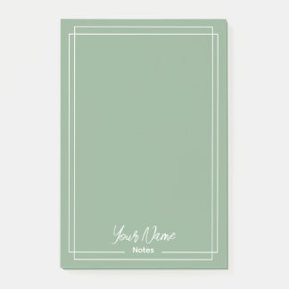 Post-it® Monogramme sauge vert avec bordures blanches
