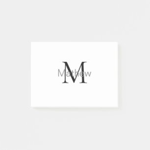 Post-it® monogramme simple de lettre initiale ajoutez votre