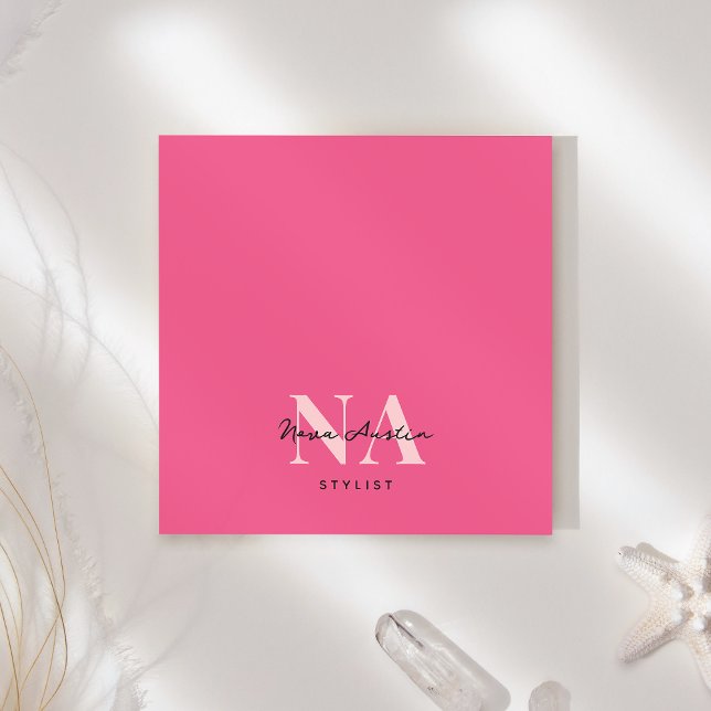Post-it® Monogramme tendance esthétique Hot rose personnali (Créateur téléchargé)