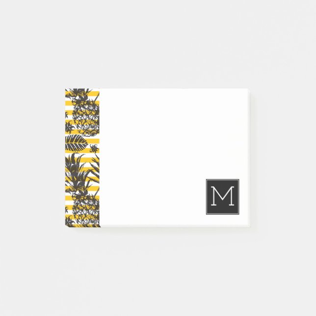 Post-it® Monogramme tiré par la main des ananas | (Devant)