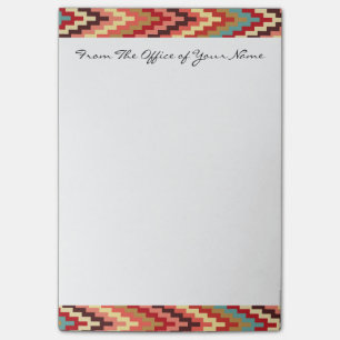 Post-it® Monogramme Tones de Terre Ikat Chevron Zig Zag Mot