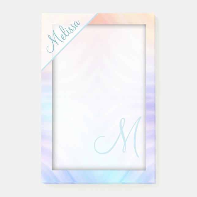 Post-it® Monogramme turquoise de melon de jaune de lavande (Devant)