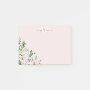 Post-it® Monogramme végétal pour filles - verdure Notes pos