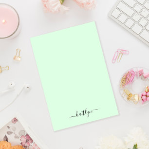 Post-it® Monogramme vert fille Script moderne personnalisé