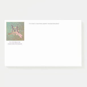 Post-it® Monogramme vintage/Turquoise ancien et blanc