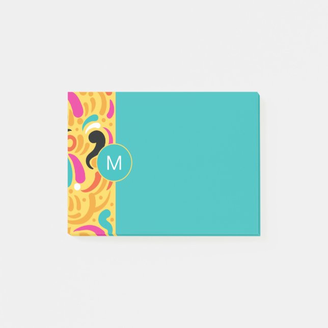 Post-it® Monogrammed Boldy Colored Abstract (Devant)