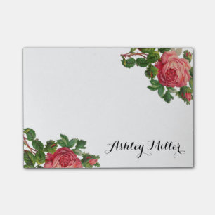 Post-it® Monogrammes de Roses floraux vintages post-it