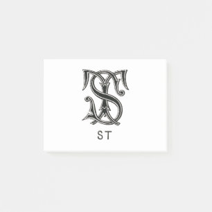 Post-it® Monogrammes S et T, initiale S et T, lettre S et T