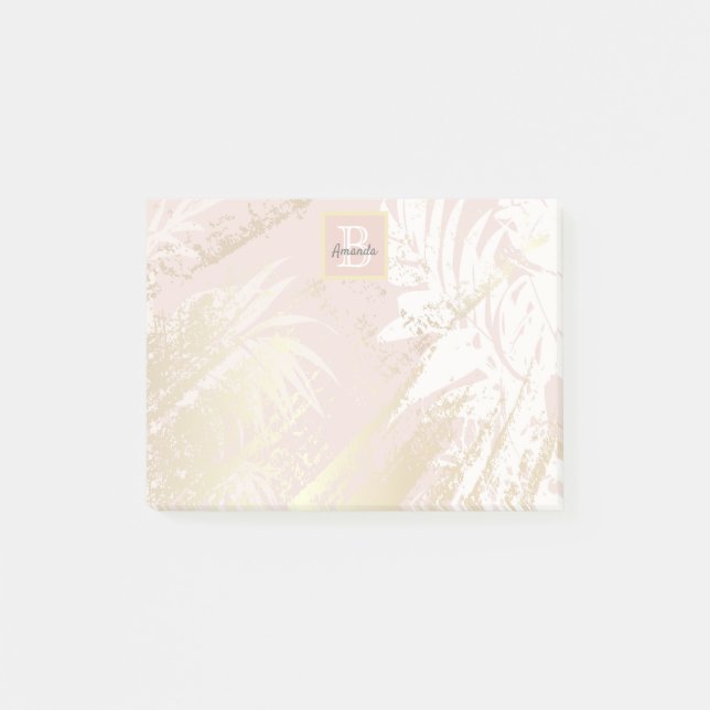 Post-it® Monographie d'or rose palmier tropical (Devant)