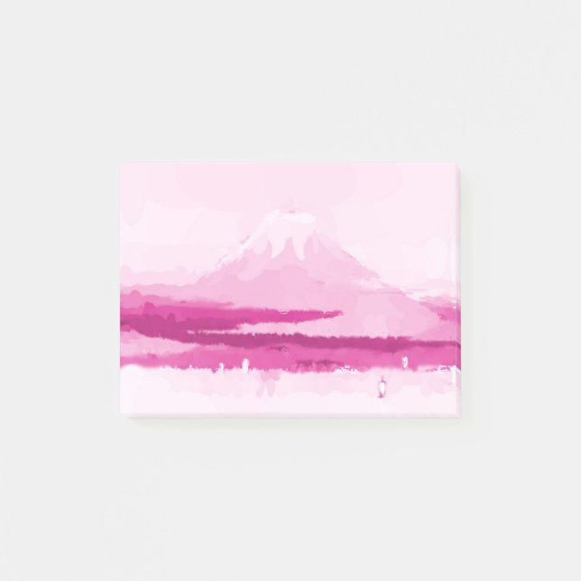 Post-it® Mont Fuji posez-le rose, jolie aquarelle (Devant)