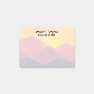 Post-it® Montagnes Rustiques Mariage minimaliste géométriqu