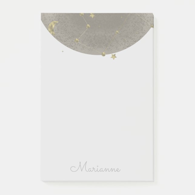 Post-it® Moon Stars Faux Gold (Devant)