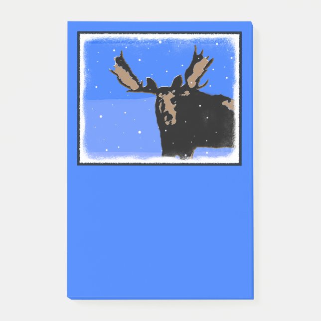 Post-it® Moose en hiver - Art original de la faune (Devant)