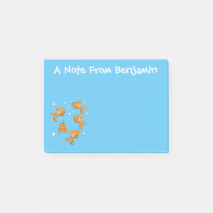 Post-it® Morceau de poisson rouge orange mignon sur dessin