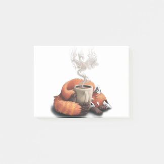 Post-it® Morning Fox - cute coffee animal
