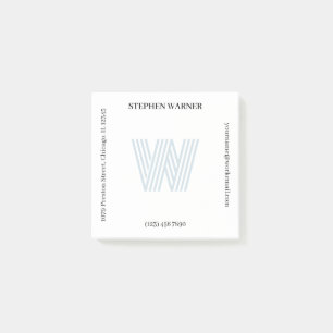 Post-it® Mosaïque bleu clair Nom Nom Adresse