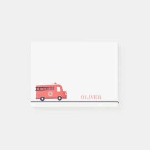 Post-it® Moteur de camion feu de la Marine Rouge mignonne M