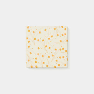 Post-it® Motif à fleurs les années 70 beige orange rétro Y2