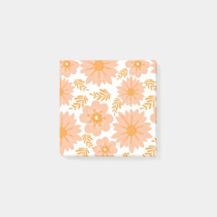 Post-it® Motif à fleurs orange Fuzz Vintage rétro
